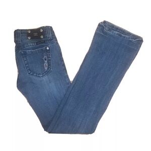 Miss Me Blue Denim Mid Rise Boot Cut Jeans Size 27